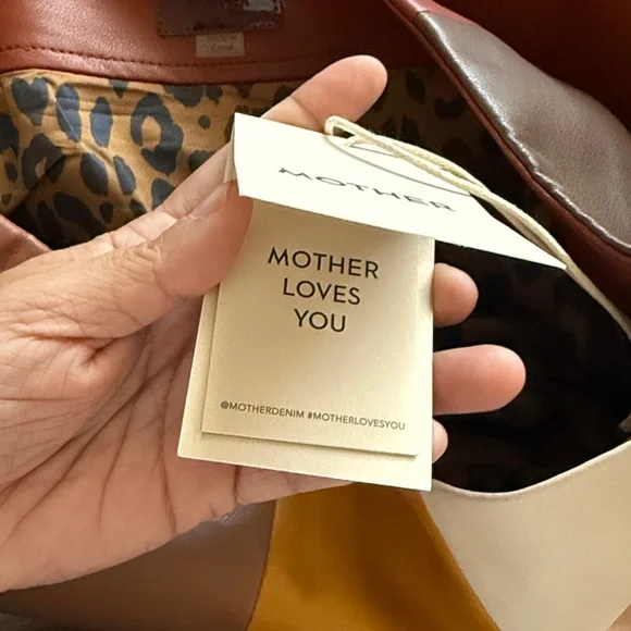 NWT MOTHER The Bits And Pieces Skirt Faux Leather Multicolored Size M 70s - Picture 15 of 15